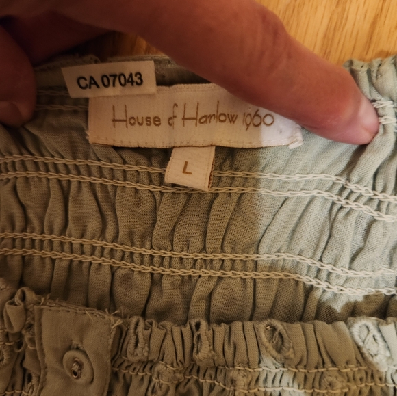 House of Harlowe 1960 large green sleeveless blouse - Picture 4 of 5